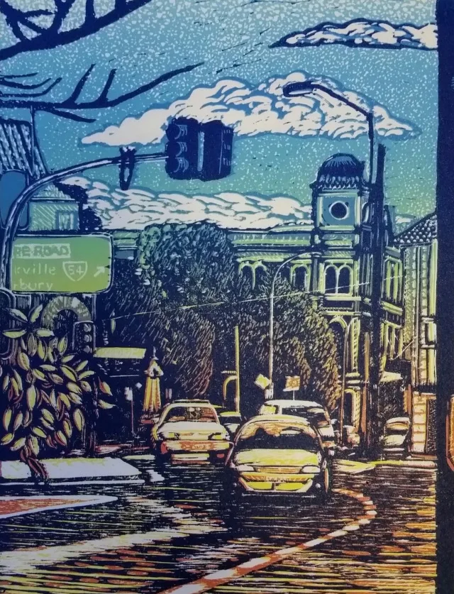 Newtown and St Peters original lino prints